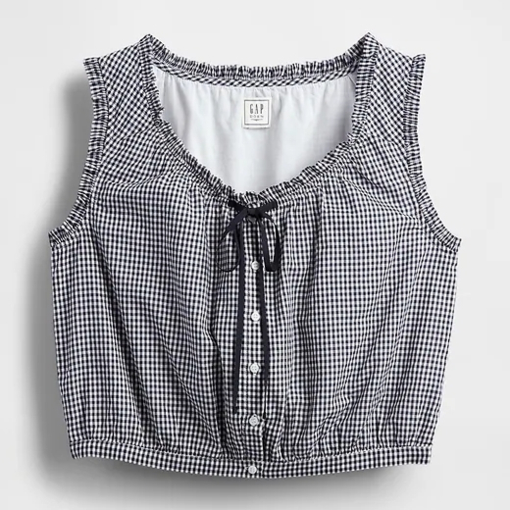 Gap × DÔEN Gingham Crop Tank Top Large